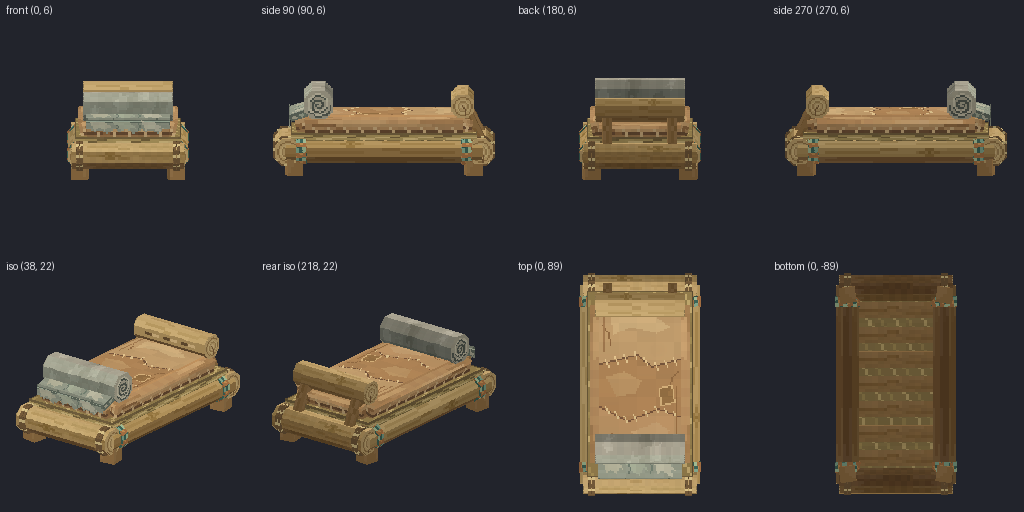Single bed from eight angles