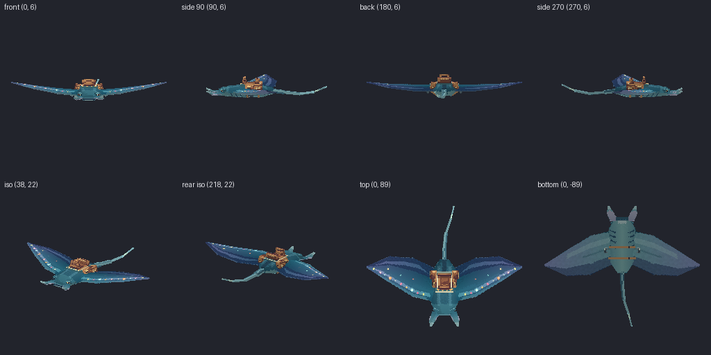 Sky ray from eight angles