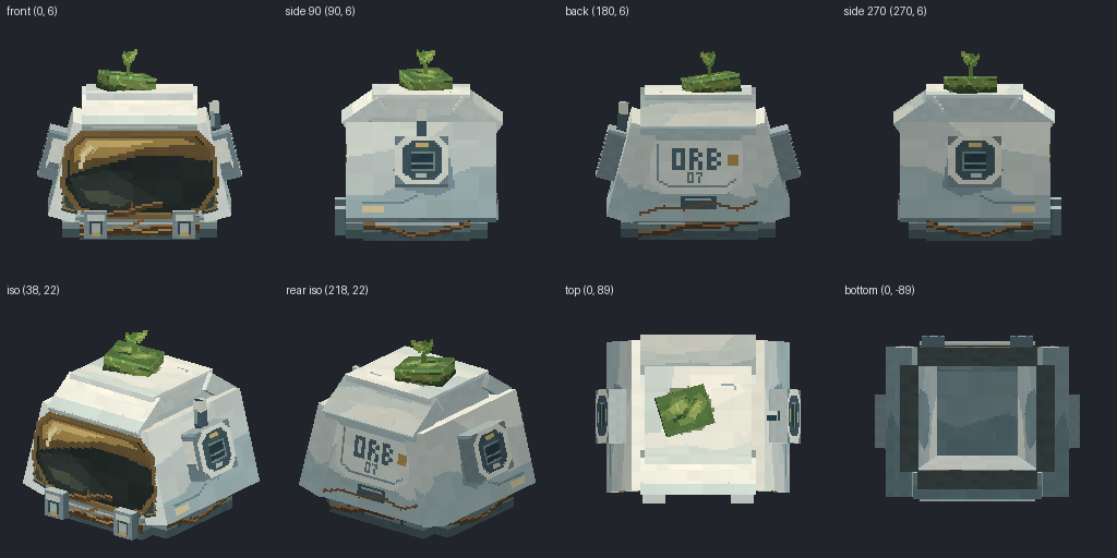 Space helmet from eight angles
