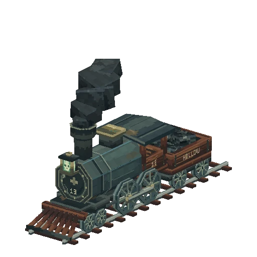Steam locomotive with a coal tender, free Minecraft Java model