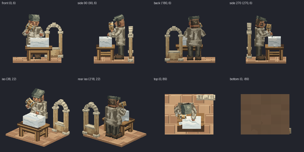 Stonemason from eight angles