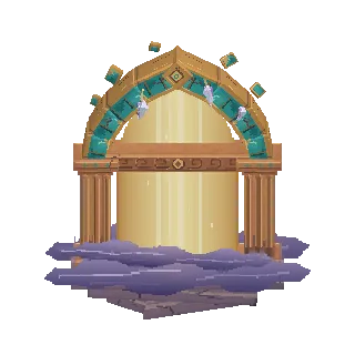 Sunken temple gateway turning around