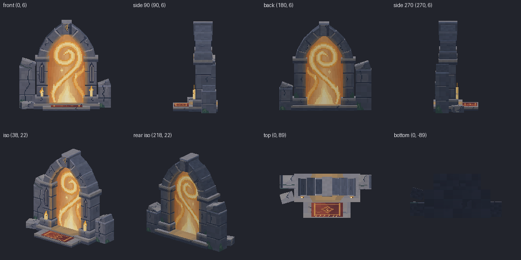 Swirling portal ring from eight angles