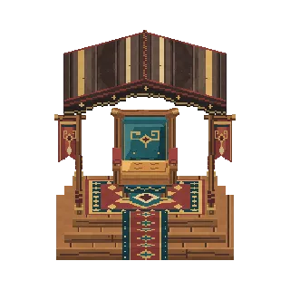 Throne dais with a canopy and banners preview