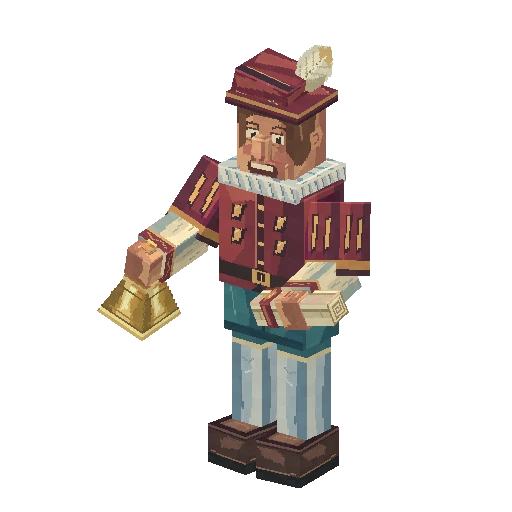 Town crier with a bell, free Hytale model