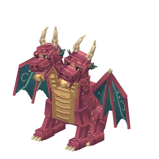Two-headed salt-crust dragon, free Hytale model
