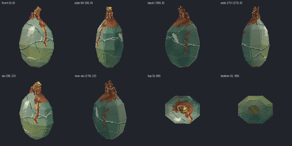 Venom sac from eight angles