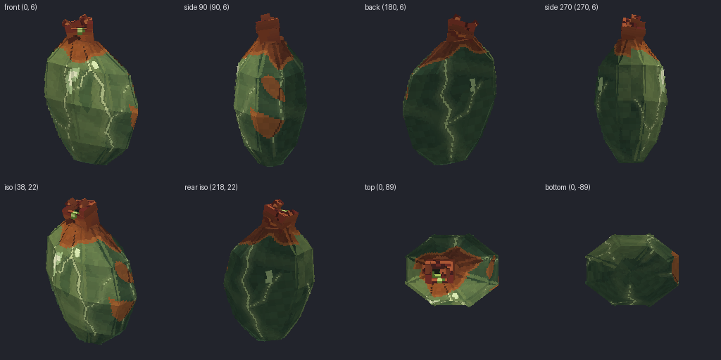 Venom sac from eight angles