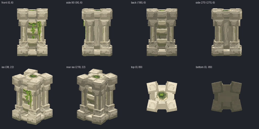 Wall post from eight angles