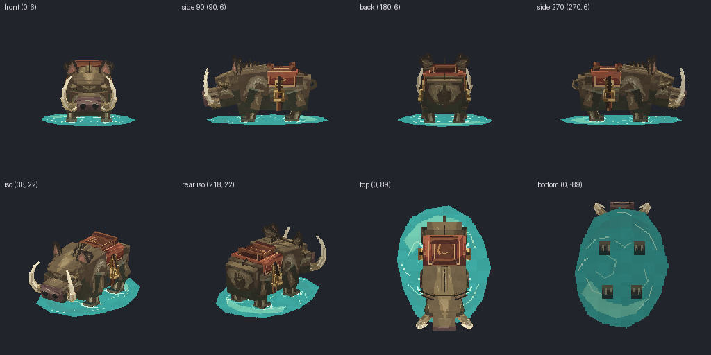 War boar from eight angles