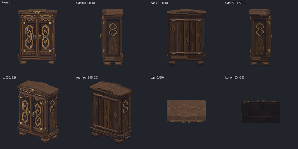 Wardrobe from eight angles