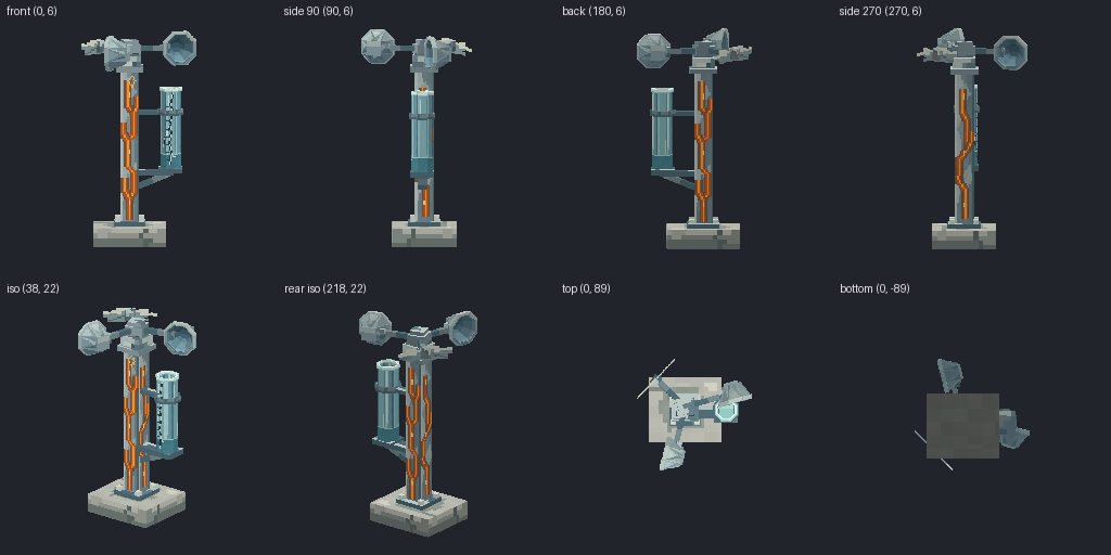 Weather station with an anemometer and rain gauge from eight angles