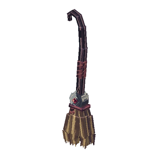 Witch broom with a lantern, free Hytale model