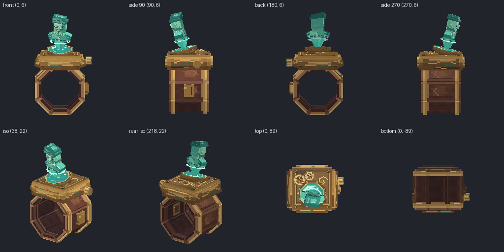 Wrist holo-communicator from eight angles