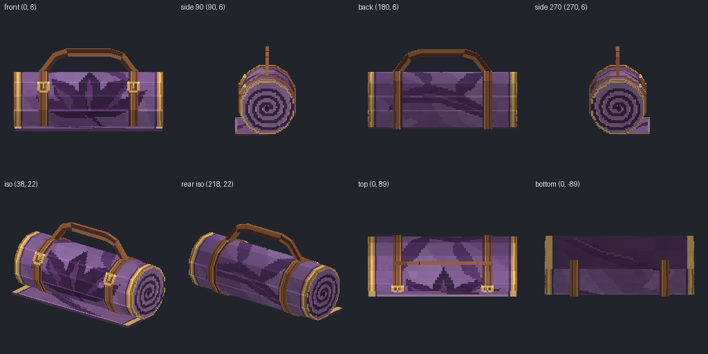 Yoga mat from eight angles